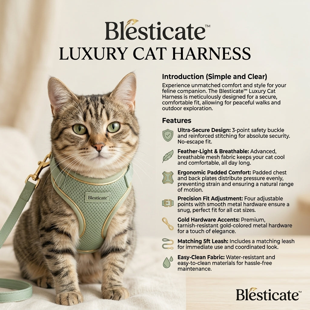 🐾 Luxury Cat Harness Set