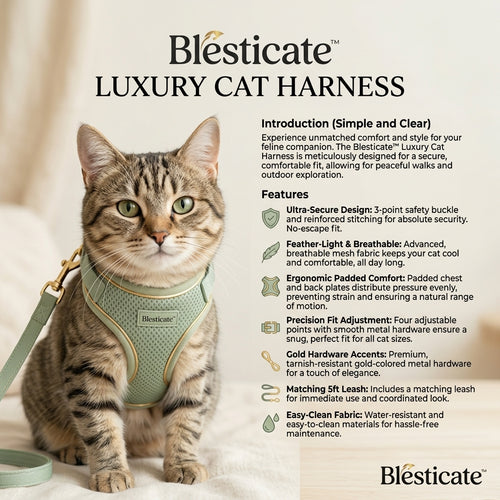 🐾 Luxury Cat Harness Set